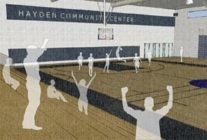 The Town of Hayden has been diligently working on the redevelopment of the old Hayden High School to become the Hayden Center.