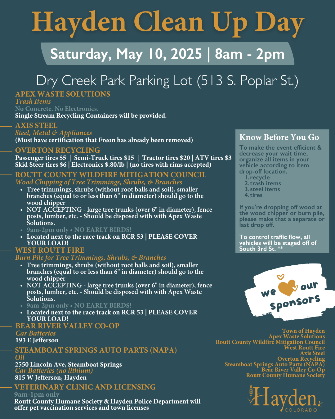 2025 Hayden Clean Up Day Flyer